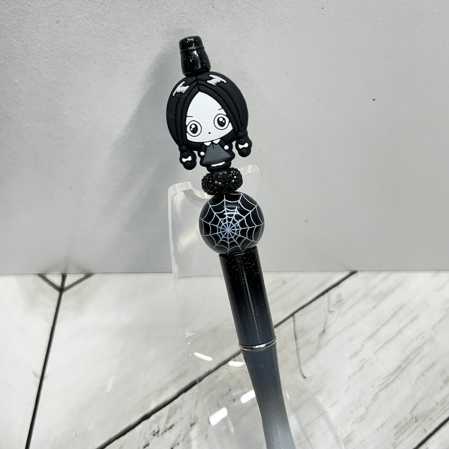 Goth Girl Glitter Ombre Plastic Pen